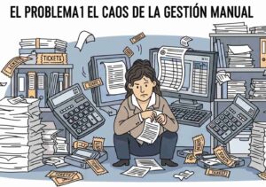 personal con desorden en la empresa por no saber Automatizar la Facturación de Pagos con IA